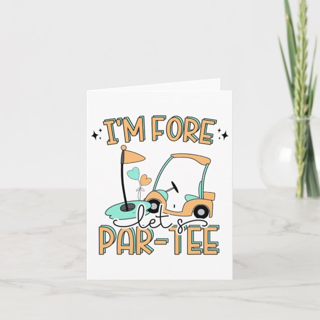 Tarjeta Soy Fore Let's Par-tee Funny Golf 4th Birthday Gol (Anverso)