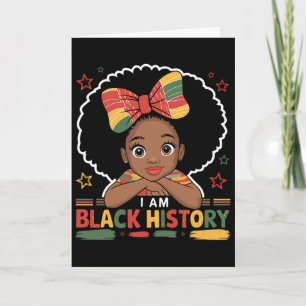 Tarjeta Soy historia negra Afro niña pequeña americano Afr