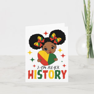 Tarjeta Soy historia negra niños Chicas corazón historia n