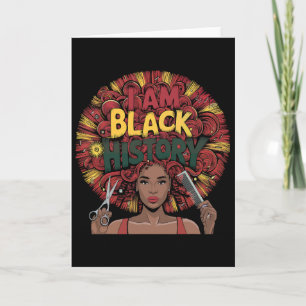 Tarjeta Soy historia negra y estilista de cabello del Mes 