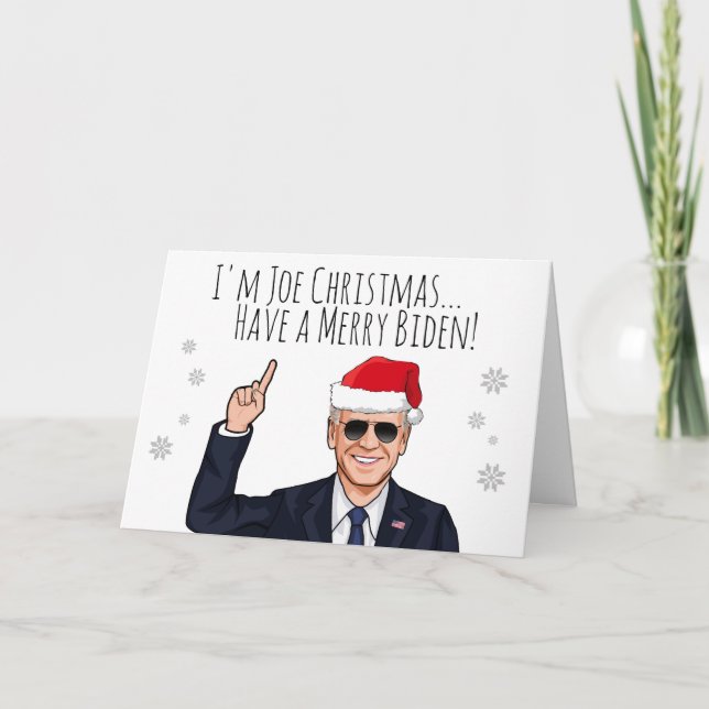 Tarjeta Soy Joe Navidades tienen un merry Biden (Anverso)