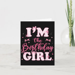 Tarjeta Soy La Chica De Cumpleaños Coquette Bow Familia De