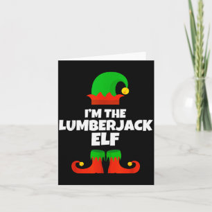 Tarjeta Soy la familia de elfos leñadores pijama Navidad d