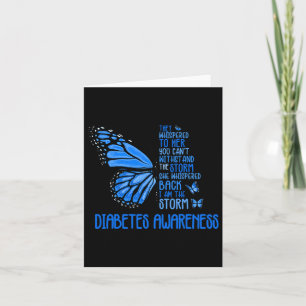 Tarjeta Soy la fuerte tormenta mariposa azul T1d Diabetes 