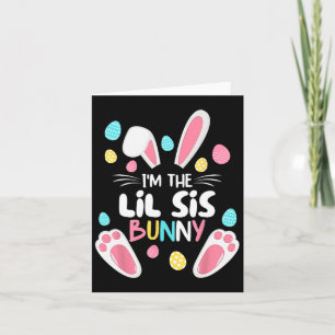 Tarjeta Soy la hermana Bunny Lil Sis familia coincidente P