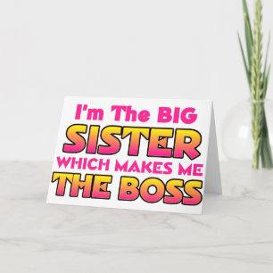 Tarjeta Soy la hermana mayor...