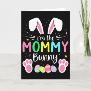 Tarjeta Soy la mamá conejita divertida familia de Pascua a