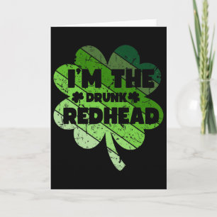 Tarjeta Soy La Pelirroja Borracha, Retro Shamrock Bebiendo