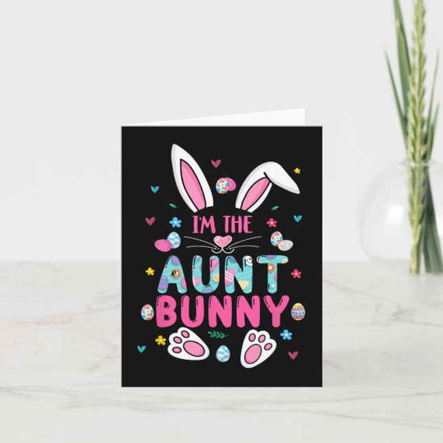 Tarjeta Soy la tía Bunny Happy Easter Cute Tía Bunny Lo (Anverso)