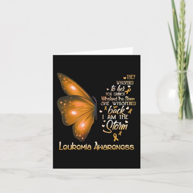 Tarjeta Soy la tormenta Leukemia Awareness Butterfly (Anverso)