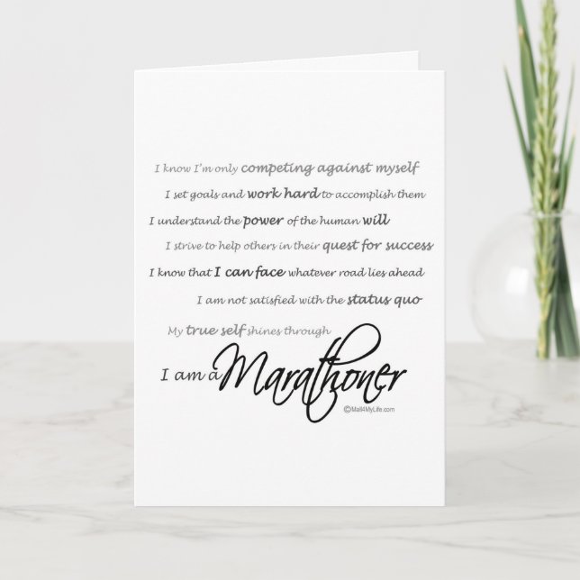Tarjeta Soy maratonista, lo mejor de la suerte (Anverso)