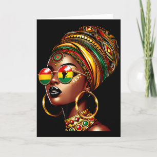 Tarjeta Soy mujer afro historia negra 1865 vibraciones His