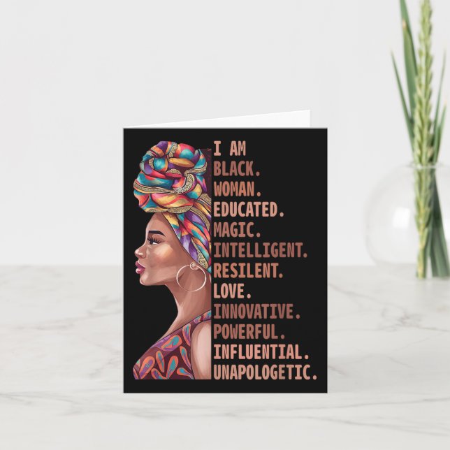 Tarjeta Soy mujer negra educada Magia Inteligente Melani (Anverso)