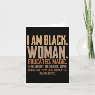 Tarjeta Soy mujer negra educada magia Junenth Black Hist