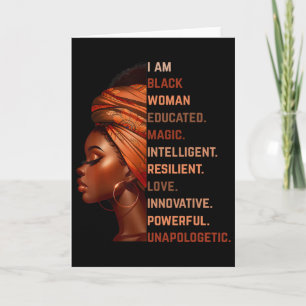 Tarjeta Soy Mujer Negra Educada Mágica Inteligente Melani