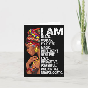 Tarjeta Soy mujer negra educada Mes de Historia Negra Blac