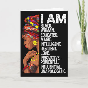 Tarjeta Soy mujer negra educada Mes de la historia negra B