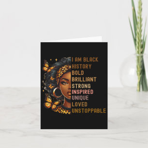 Tarjeta Soy Mujer Negra Hermosa Magia Inteligente Negro