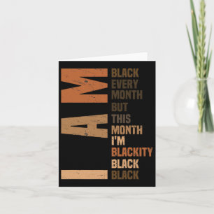 Tarjeta Soy negro cada mes Melanin negro orgullo africano