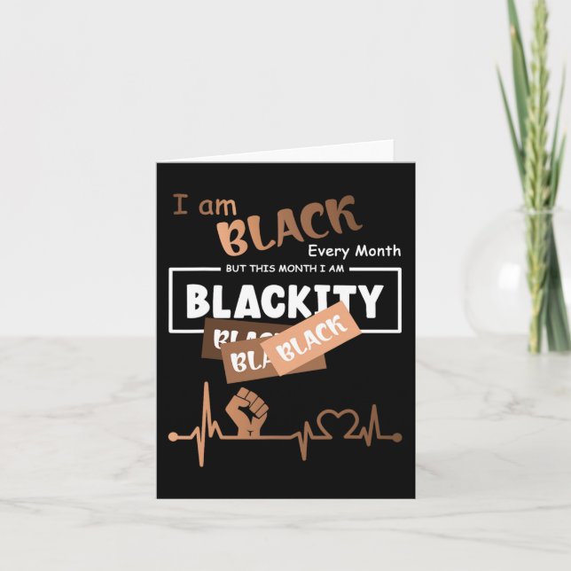 Tarjeta Soy negro cada mes pero este mes soy negro (Anverso)