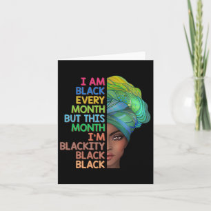 Tarjeta Soy negro cada mes soy negro, soy negro, bla