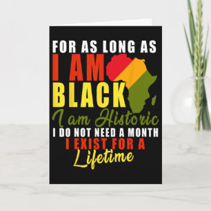 Tarjeta Soy negro Historia de por vida Genial Mes de la Hi
