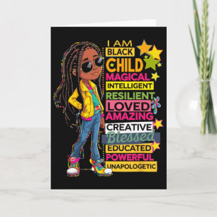Tarjeta Soy negro niño mes de la historia afroamericano yo