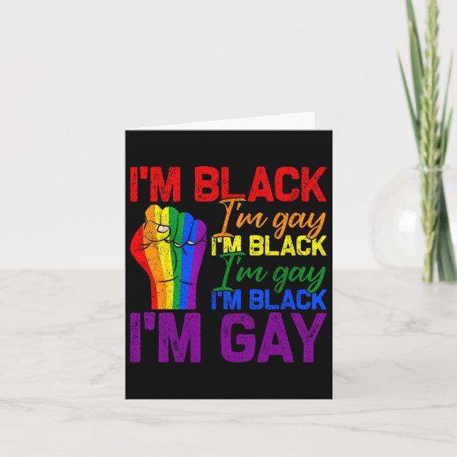 Tarjeta Soy negro, soy gay, puño de poder, Lgbtq Orgullo n (Anverso)