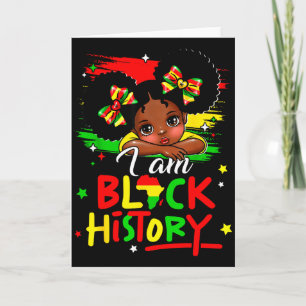 Tarjeta Soy niña afro de la historia negra Príncipe poco m