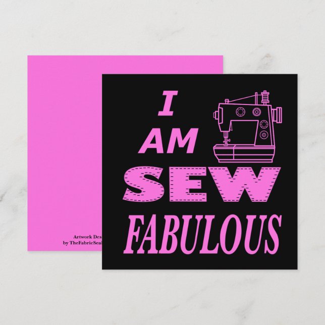 Tarjeta Soy Poca En Negro Y Rosa (Anverso / Reverso)