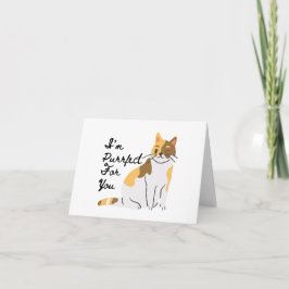 Tarjeta Soy Purr-fect (Perfecto) para ti - Calico Cat BLAN