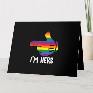 Tarjeta Soy su pareja lesbiana arcoíris divertida Orgullo 