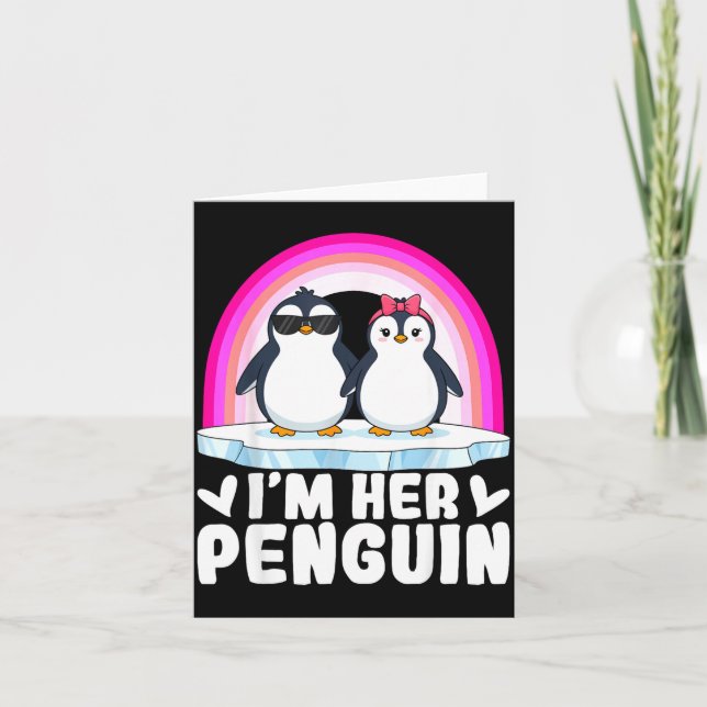 Tarjeta Soy su pingüino pareja coincidente San Valentín am (Anverso)