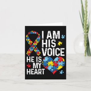 Tarjeta Soy Su Voz Él Es Mi Corazón Autismo Awareness Mon