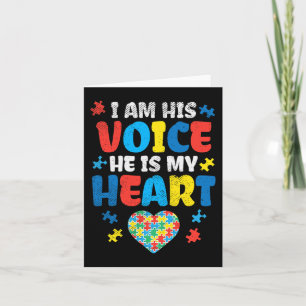 Tarjeta Soy su voz Él es mi corazón Autismo Conciencia ASL