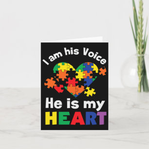 Tarjeta Soy Su Voz Él Es Mi Corazón Autismo Conciencia Mam