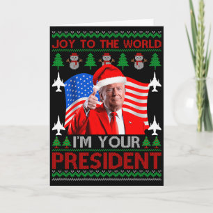 Tarjeta Soy tu presidente 47º Trump 2024 feo suéter de Nav
