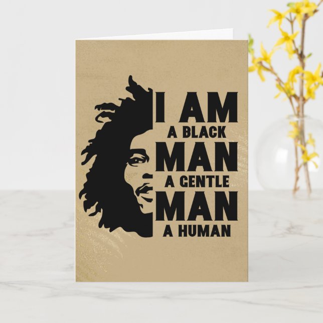 Tarjeta Soy un africano negro que luce el Día del Padre de (flor amarilla)