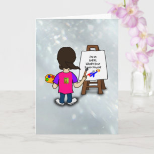 Tarjeta Soy un artista, diseño colorido,