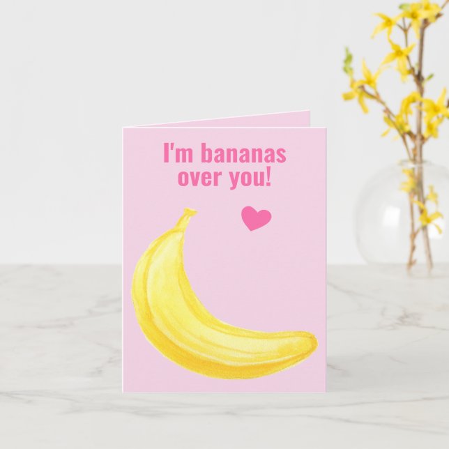 Tarjeta Soy un banano sobre ti - El día de San Valentín li (flor amarilla)