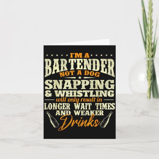 Tarjeta Soy un barman, no un perro - Tapster Bartending Ba (Anverso)