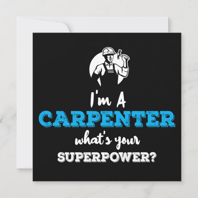 Tarjeta Soy Un Carpintero ¿Cuál Es Tu Superpotencia? (Anverso)