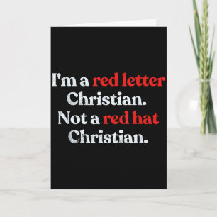 Tarjeta Soy un cristiano de letra roja, no un cristiano de