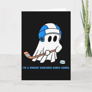Tarjeta Soy un fantasma de romance de hockey Halloween