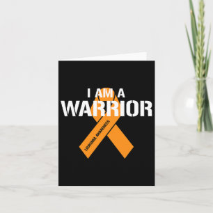 Tarjeta Soy un guerrero Naranja Ribbon Leukemia Sensibiliz