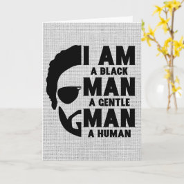 Tarjeta Soy un hombre negro afro barba Día del Padre Gris