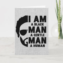 Tarjeta Soy Un Hombre Negro Afro Barba Gris Personalizable