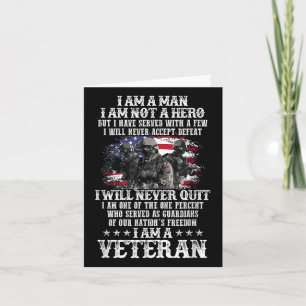 Tarjeta Soy Un Hombre No Soy Héroe Soy Un Veterano Día Nos