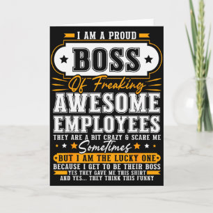 Tarjeta Soy un jefe orgulloso de empleados increíbles dive