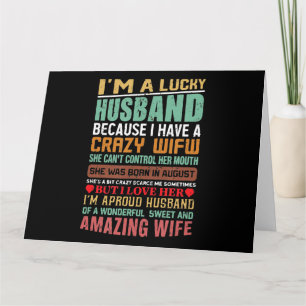 Tarjeta Soy un marido afortunado regalo para esposas amant